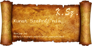Kunst Szofrónia névjegykártya